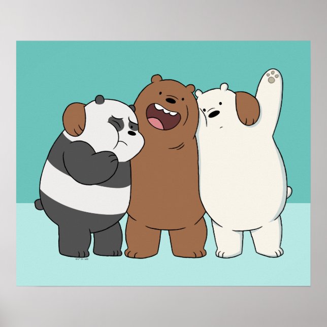 Poster Abraço do Grupo Bare Bears (Frente)