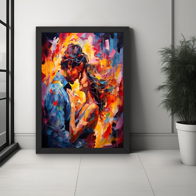 Poster Abraço Romântico Abstração Expressionista  (Criador carregado)