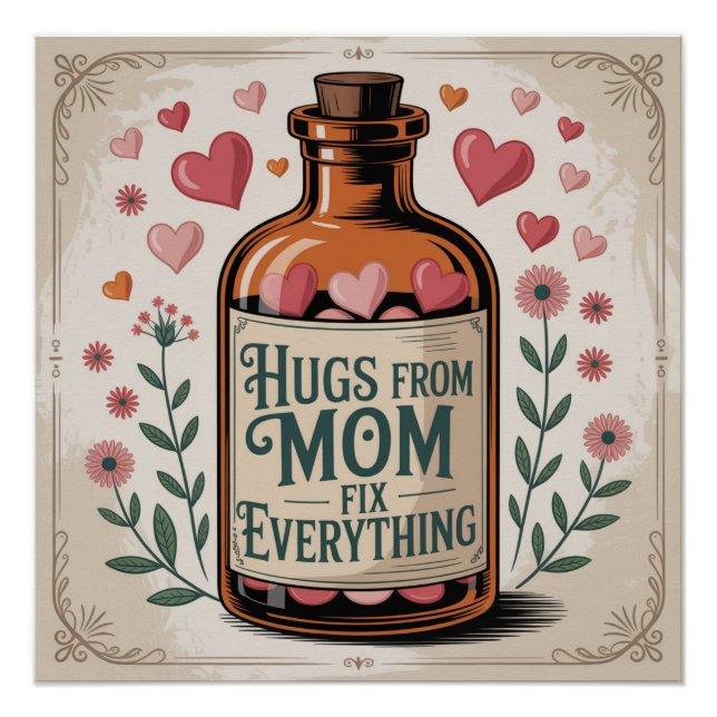 Póster Abraços da Mamãe Corrigem Tudo (Frente)