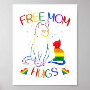 Poster Abraços de Mãe Gratuitos - LGBT Orgulho gay Rainbo