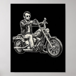 Poster Abraham Abe Lincoln Moto Americano Ciclista EUA