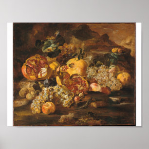 Póster Abraham Brueghel - Pomegranatos E Outras Frutas