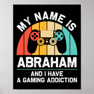 Poster Abraham Gift Name Personalizado Funny Gaming Geek 