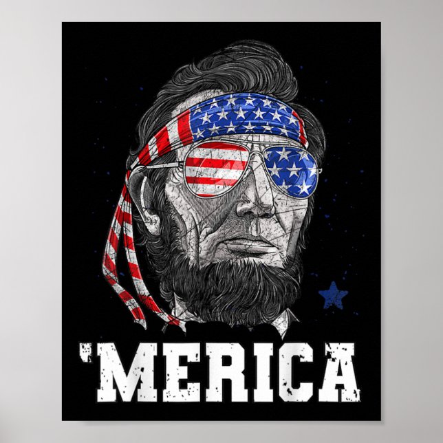 Poster Abraham Lincoln 4 De Julho Merica Men Women Americ (Frente)