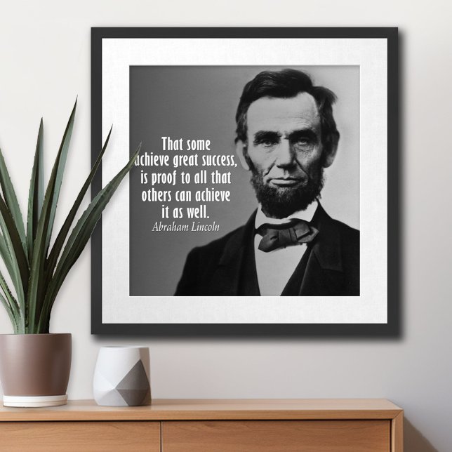 Póster Abraham Lincoln Citação sobre o sucesso (Abraham Lincoln  Poster)