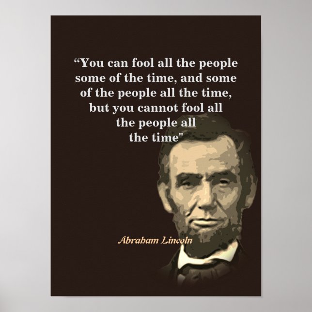 Poster Abraham Lincoln Citação Sobre Pessoas (Frente)