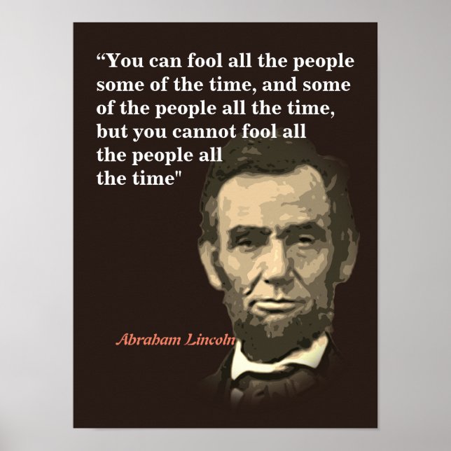 Poster Abraham Lincoln Citação Sobre Pessoas (Frente)