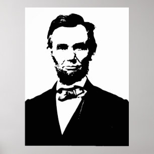Poster Abraham Lincoln, desenho preto e branco do vetor