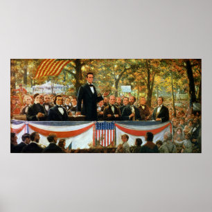 Póster Abraham Lincoln e Stephen A. Douglas