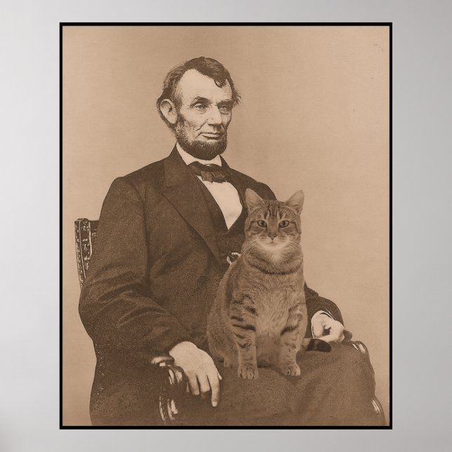 Poster Abraham Lincoln e sua gata "Gloria" 2 (Frente)