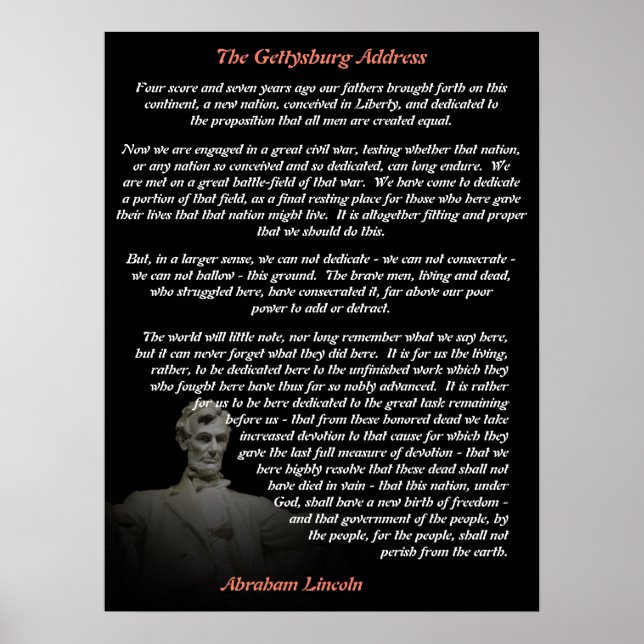Poster Abraham Lincoln - Endereço Gettysburg (Frente)