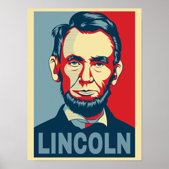 Poster Abraham Lincoln EUA Presidente Estilo Esperança (Frente)