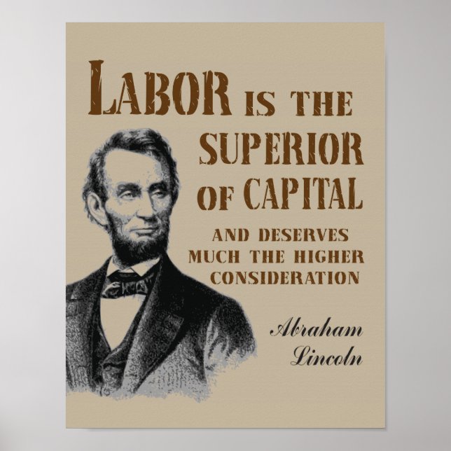 Póster Abraham Lincoln Labor Quote (Frente)