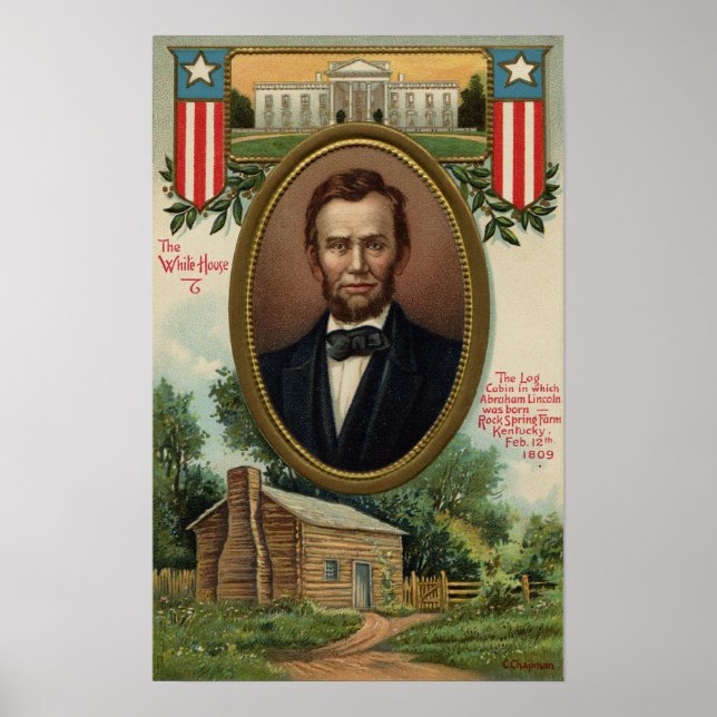Póster Abraham Lincoln & Log Cabin em Kentucky (Frente)