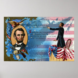 Póster Abraham Lincoln que dá o endereço de Gettysburg
