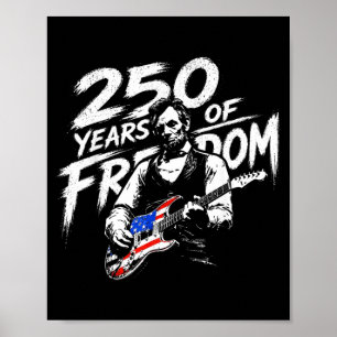 Poster Abraham Lincoln Tocando Guitarra 4 de Julho 250º