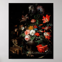 Abraham Mignon O Buquê Invertido. Floral
