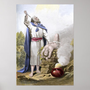 Póster Abraham que oferece acima de Isaac