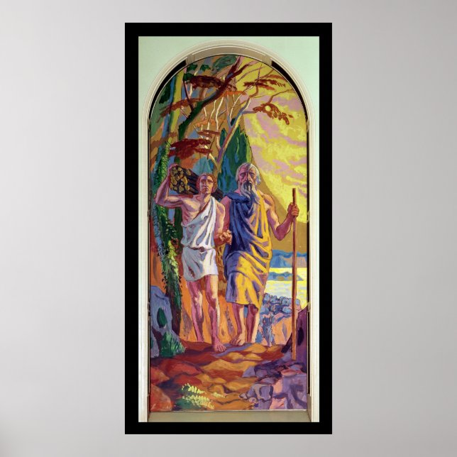 Poster Abraham vai oferecer a Isaac seu filho (Frente)