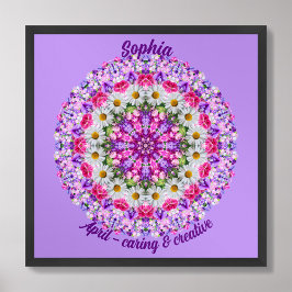 Poster Abril Nascimento Flor Personalizado Quote Crianças