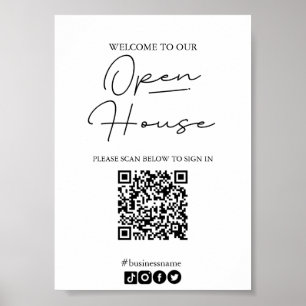Poster Abrir Folha de Entrada de Casa com Código QR
