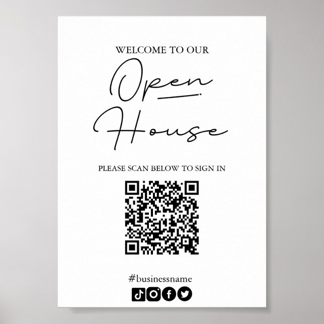 Poster Abrir Folha de Entrada de Casa com Código QR (Frente)