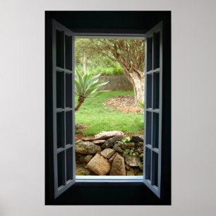 Póster Abrir janela azul