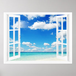 Póster Abrir janela na praia