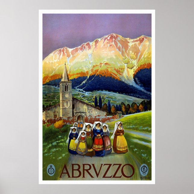 Póster "Abruzzo, Itália", Viagens vintage (Frente)