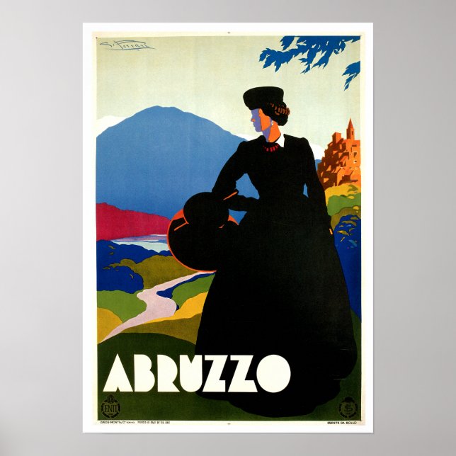 Poster Abruzzo Itália Viagens vintage Art (Frente)