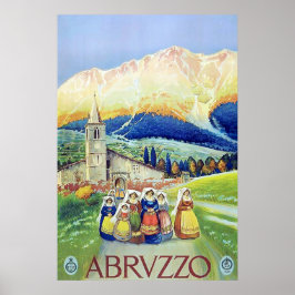 Poster Abruzzo ~ Vintage Viagem italiano.
