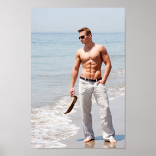 Poster Abs Musculares De Peito Quente-Cara Sem Camisa