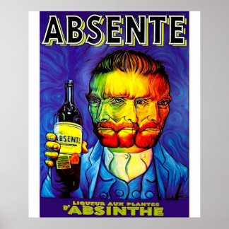 Poster Absinda Vintage Van Gogh Parody