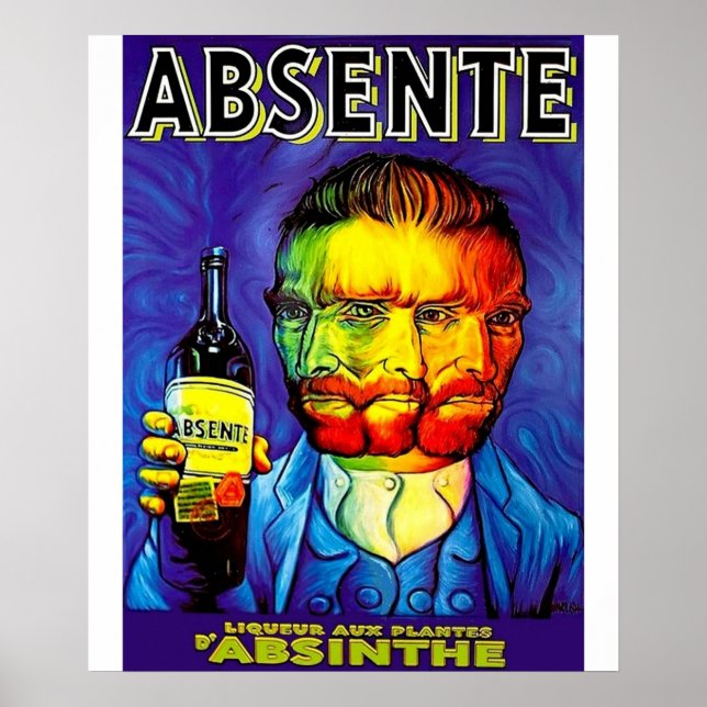Poster Absinda Vintage Van Gogh Parody (Frente)