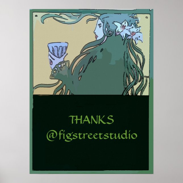 Poster Absinho Fada Verde, editar texto (Frente)