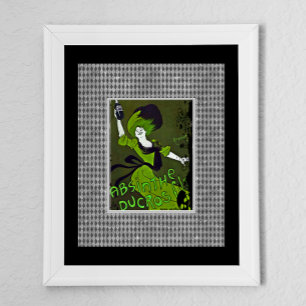 Poster Absinho na fronteira verde Vintage Ad Harlequin