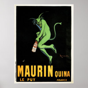 Poster Absinthe do Líquido Francês do Diabo Verde MAURIN 