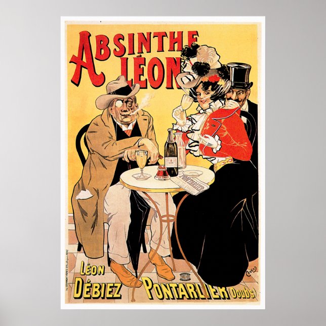 Póster Absinthe Leon Vintage Wine Bean Ad Art (Frente)
