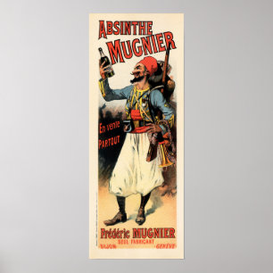 Poster ABSINTHE MUGNIER 1895 por Lucien Lefevre French Ad