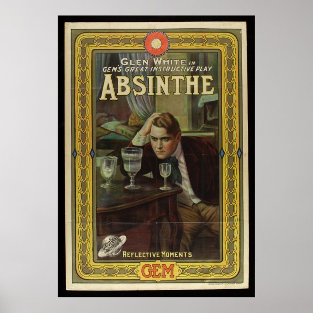 Poster Absinthe playbill vintage play (Frente)