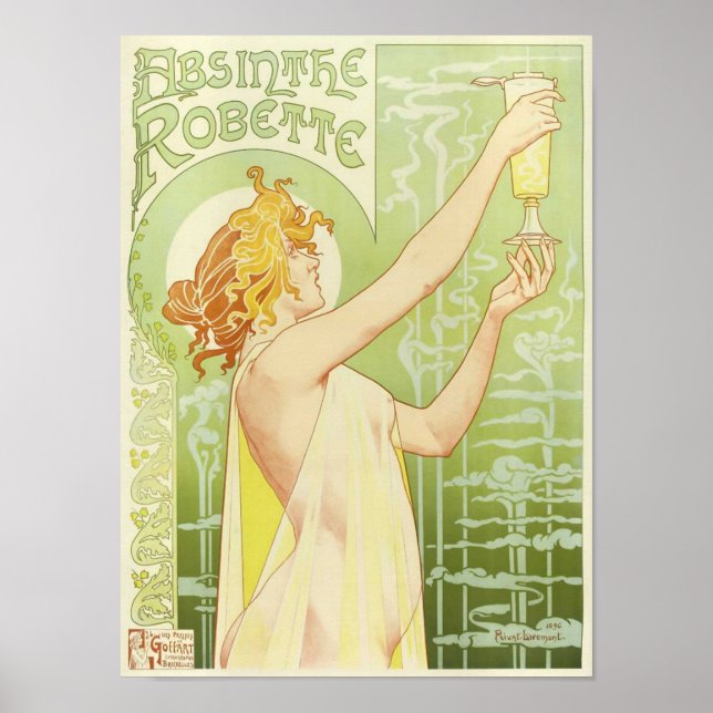 Póster Absinthe Robette, Privat-Livemont Fine Art (Frente)