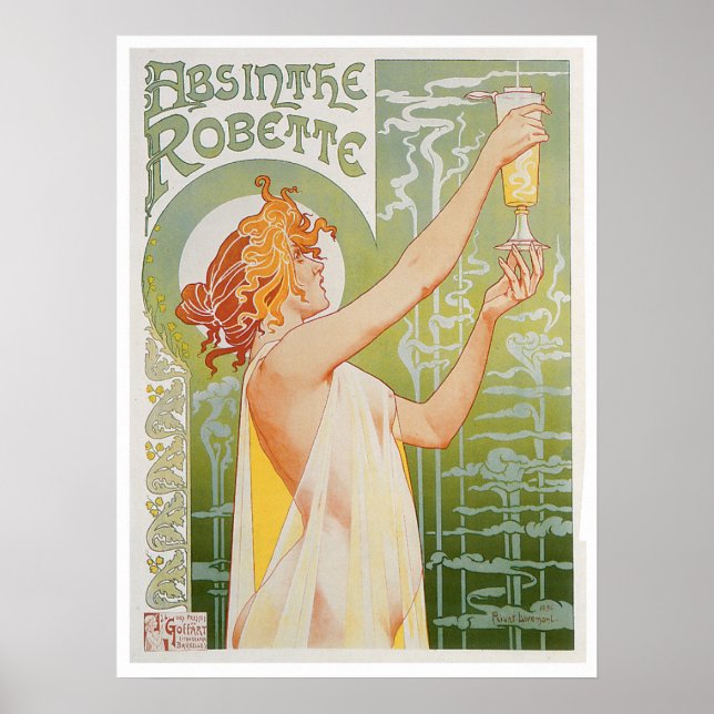 Poster Absinthe Robette Vintage Beber Arte (Frente)
