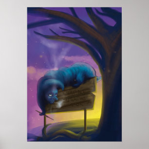 Póster Absolem o Catapillar azul