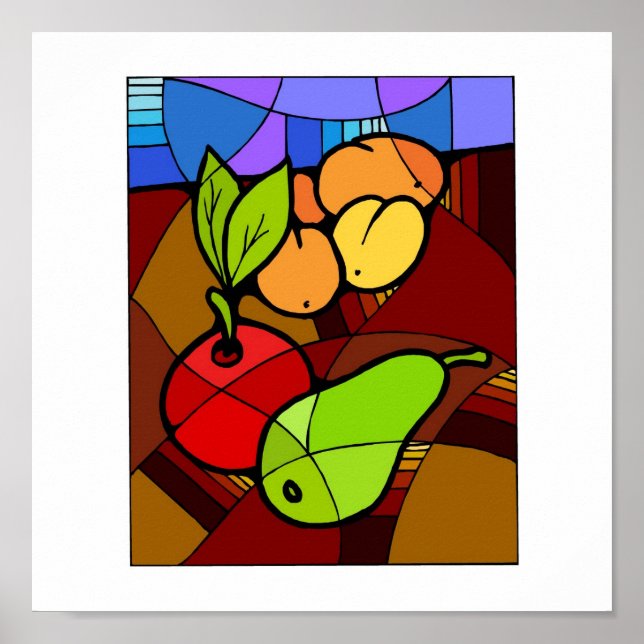 Póster Abstenção Fruta Cozinha Decor 15x15 (Frente)