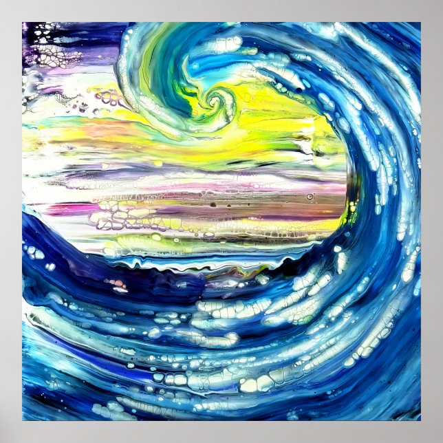 Poster Abstração das ondas por Fiona (Frente)