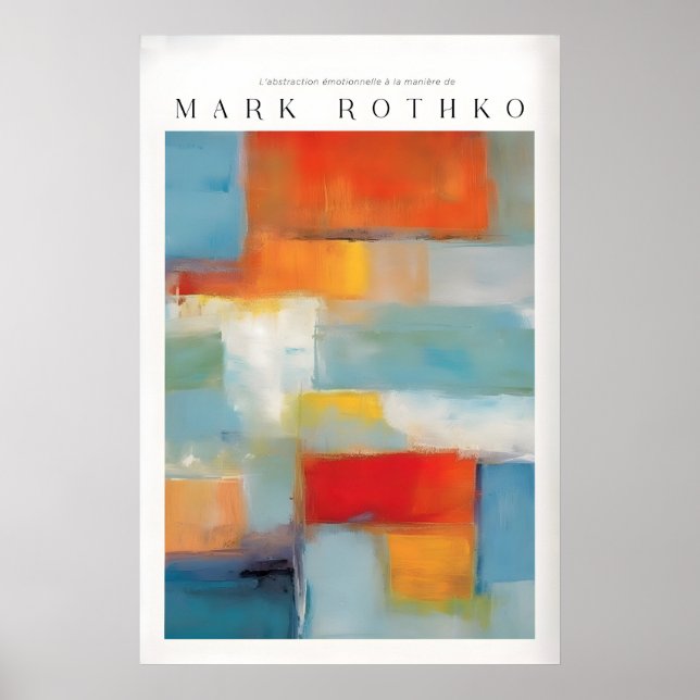 Poster Abstração de Cores em Tela de Rothko Pintura Moder (Frente)