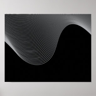Poster Abstração de ondas elegante, moderna e futurista