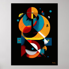 Poster Abstração Geométrica Moderna – Órbita Bauhaus