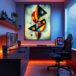 Poster Abstração Geométrica - Obra-Prima Inspirada