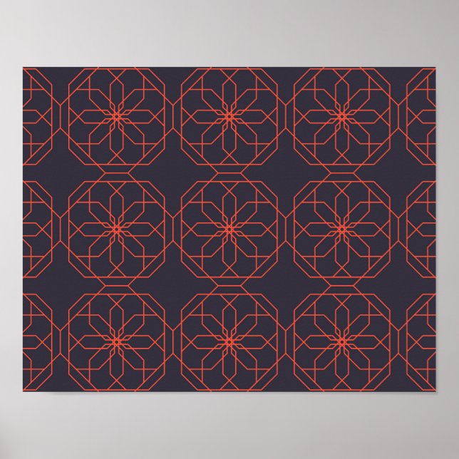 Poster Abstração geométrica simples, elegante e elegante (Frente)